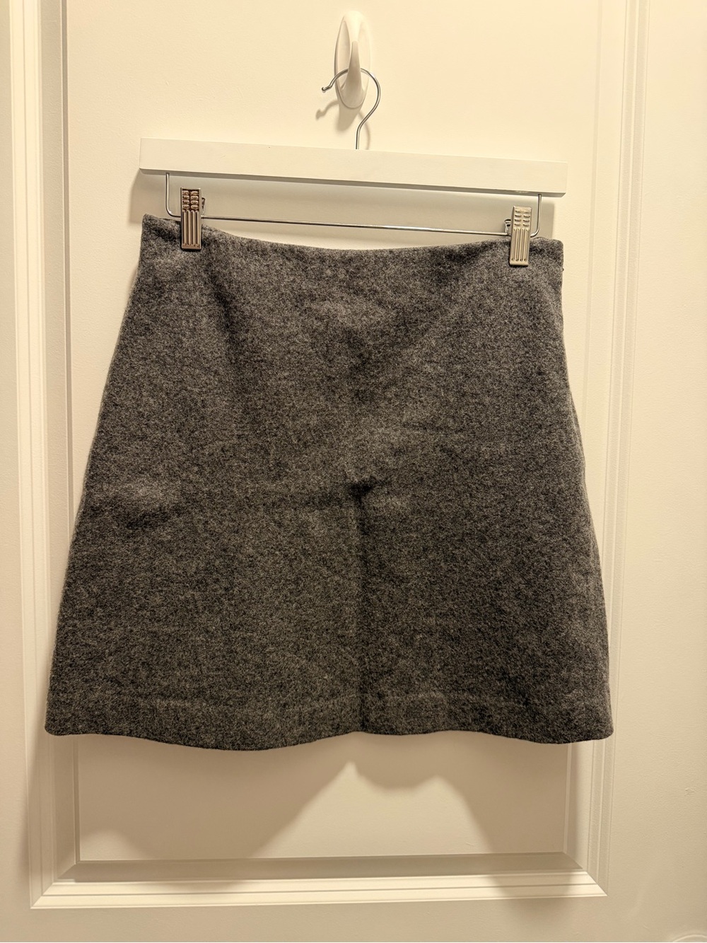 DKNY Vintage Grey Wool A-Line Mini Skirt